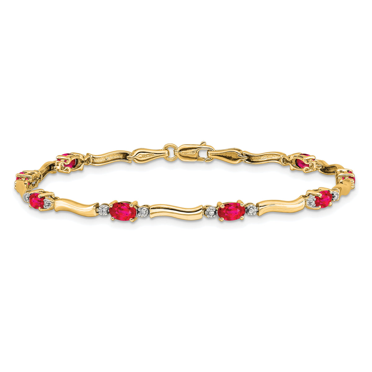 14k Diamond and Ruby Bracelet-BM4474-RU-001-YA