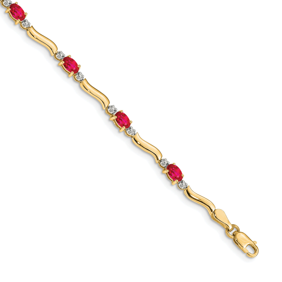 14k Diamond and Ruby Bracelet-BM4474-RU-001-YA