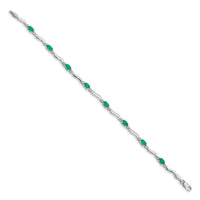 14k White Gold Diamond and Emerald Bracelet-BM4474-EM-001-WA