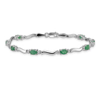14k White Gold Diamond and Emerald Bracelet-BM4474-EM-001-WA