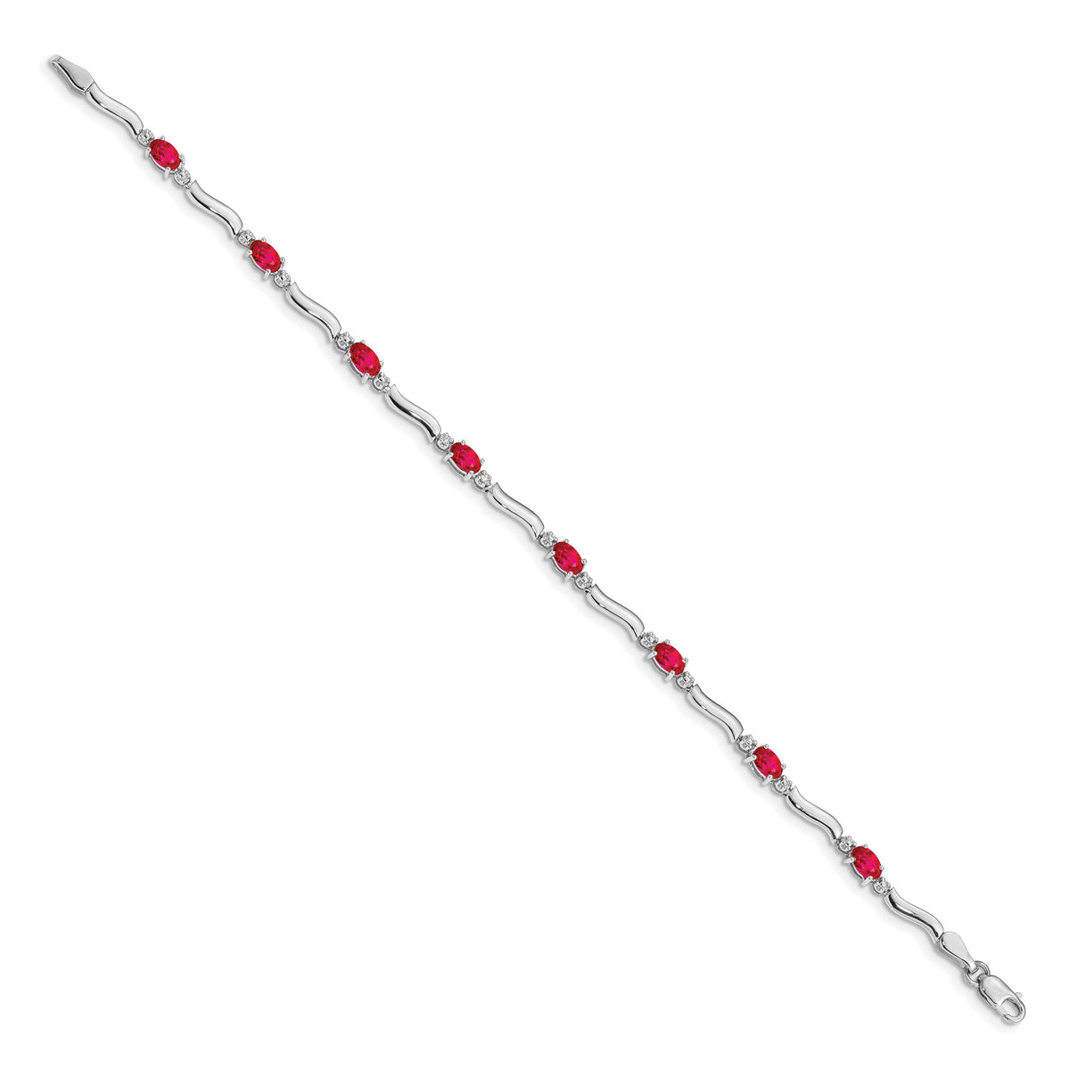 14k White Gold Diamond and Ruby Bracelet-BM4474-RU-001-WA