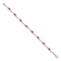 14k White Gold Diamond and Ruby Bracelet-BM4474-RU-001-WA