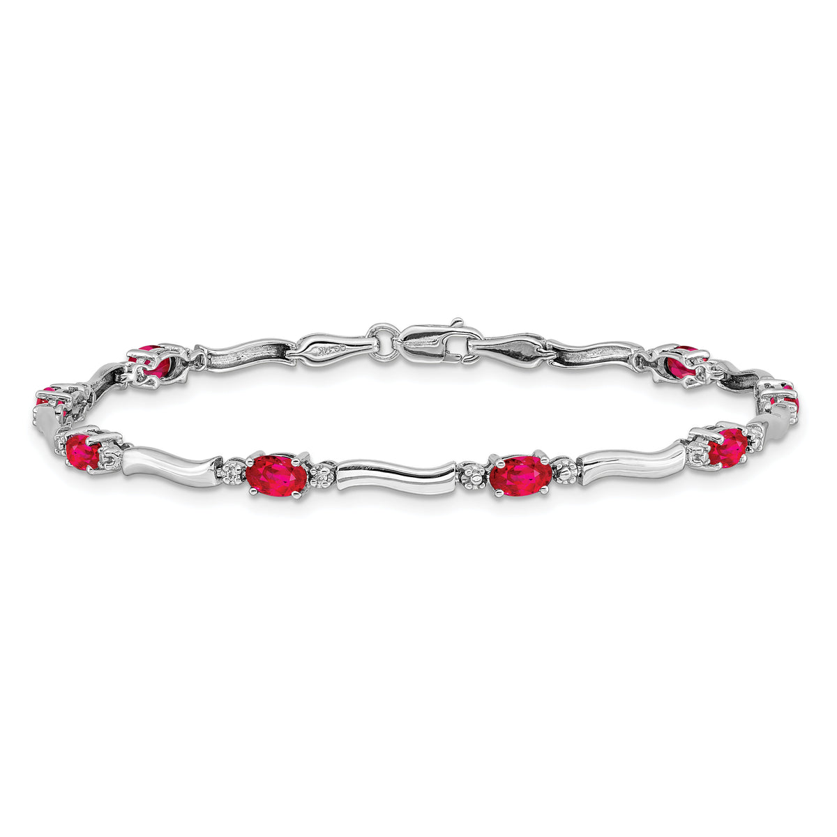 14k White Gold Diamond and Ruby Bracelet-BM4474-RU-001-WA
