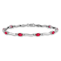 14k White Gold Diamond and Ruby Bracelet-BM4474-RU-001-WA