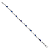 14k White Gold Diamond and Sapphire Bracelet-BM4474-SA-001-WA