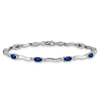 14k White Gold Diamond and Sapphire Bracelet-BM4474-SA-001-WA