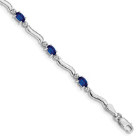 14k White Gold Diamond and Sapphire Bracelet-BM4474-SA-001-WA