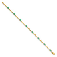 14k Diamond and Oval Emerald Bracelet-BM4475-EM-001-YA