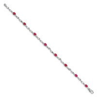 14k White Gold Diamond and Ruby Bracelet-BM4475-RU-001-WA