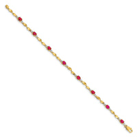 14k Diamond and Oval Ruby Bracelet-BM4475-RU-001-YA