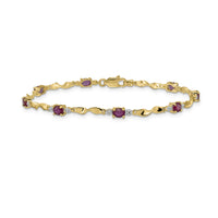 14k Diamond and Oval Ruby Bracelet-BM4475-RU-001-YA