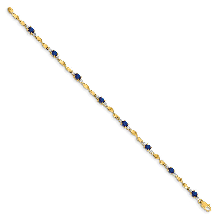 14k Diamond and Oval Sapphire Bracelet-BM4475-SA-001-YA