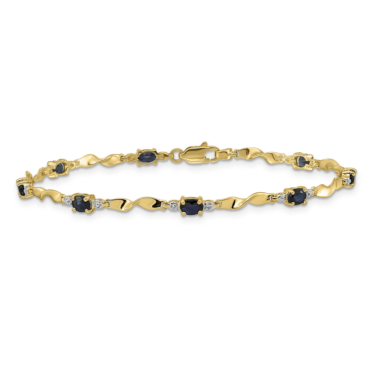 14k Diamond and Oval Sapphire Bracelet-BM4475-SA-001-YA