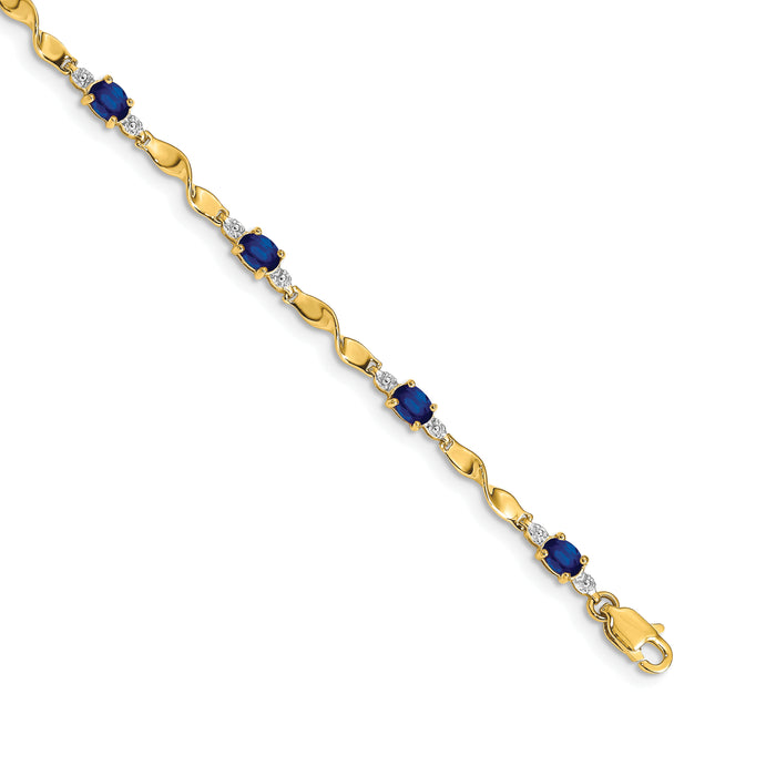 14k Diamond and Oval Sapphire Bracelet-BM4475-SA-001-YA