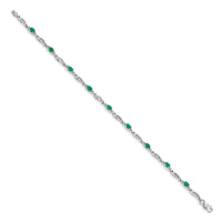 14k White Gold Diamond and Emerald Bracelet-BM4476-EM-001-WA