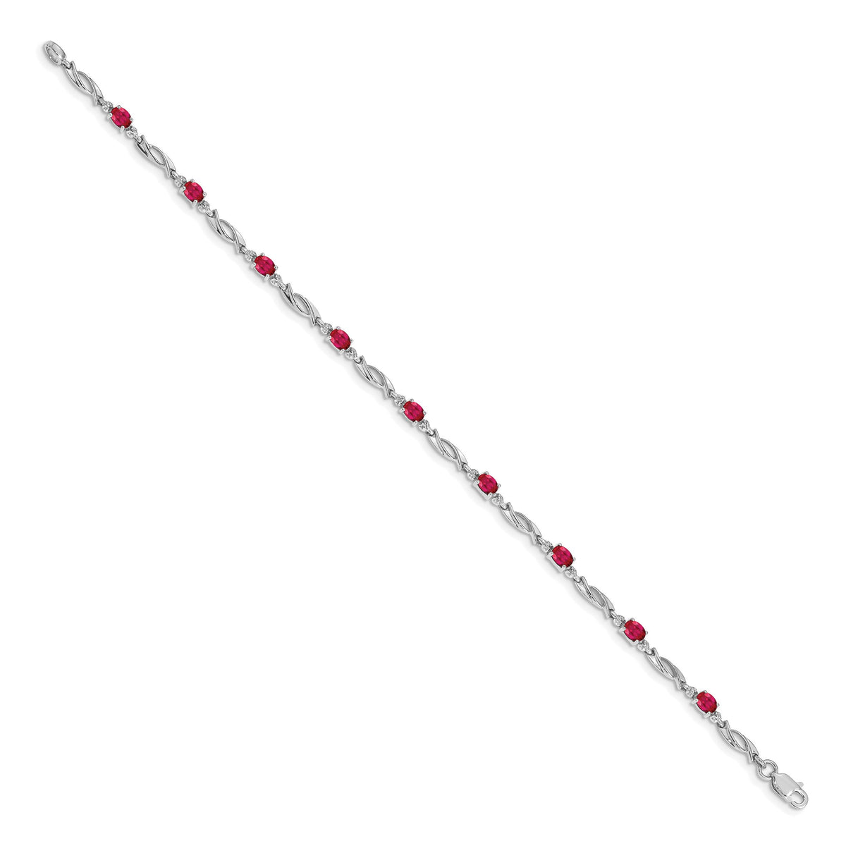 14k White Gold Diamond and Ruby Bracelet-BM4476-RU-001-WA