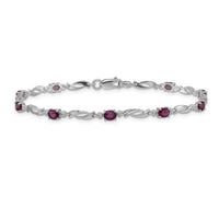 14k White Gold Diamond and Ruby Bracelet-BM4476-RU-001-WA