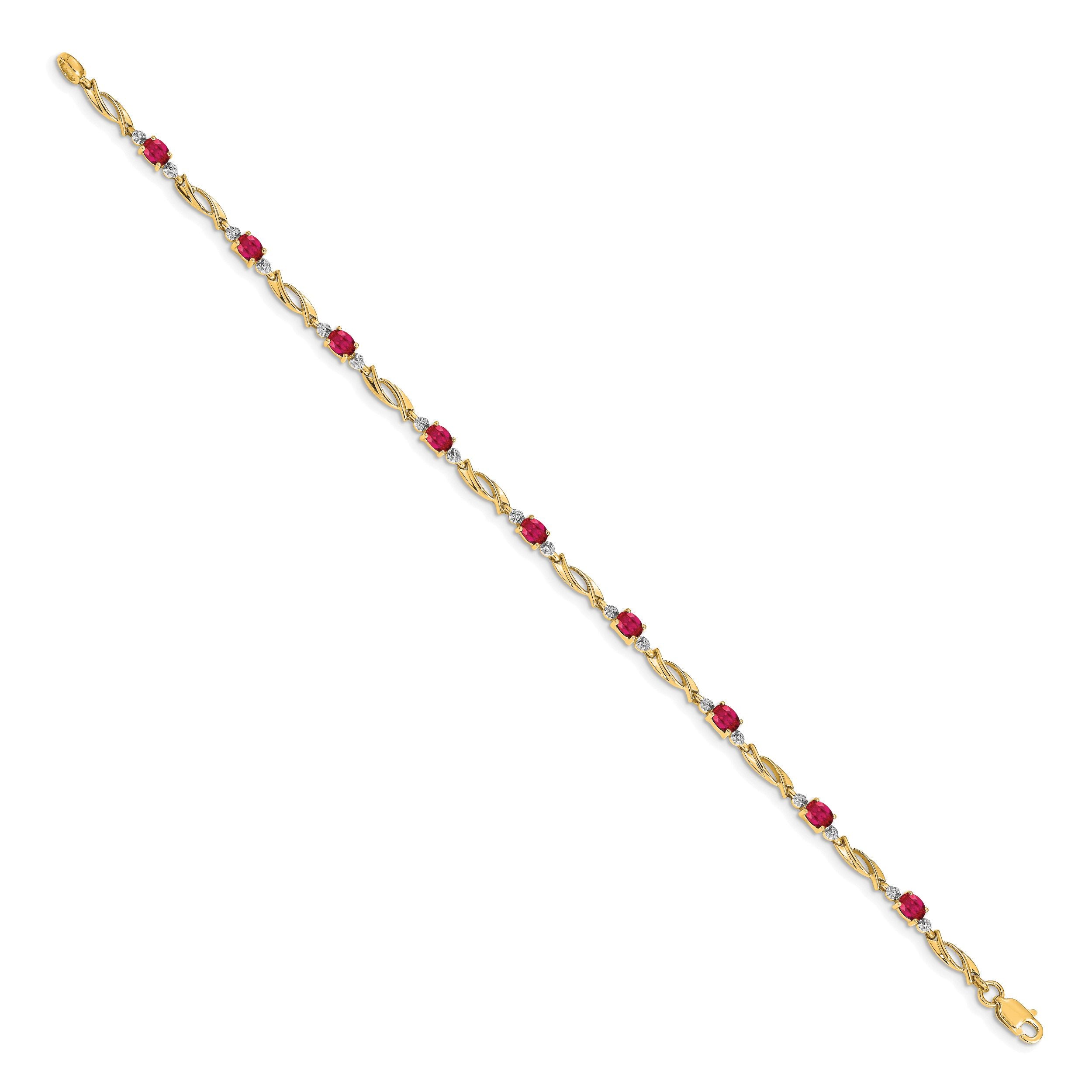 14k Diamond and Oval Ruby Bracelet-BM4476-RU-001-YA – Zhaveri Jewelers
