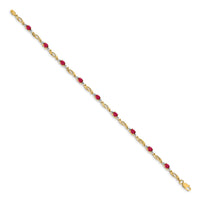 14k Diamond and Oval Ruby Bracelet-BM4476-RU-001-YA
