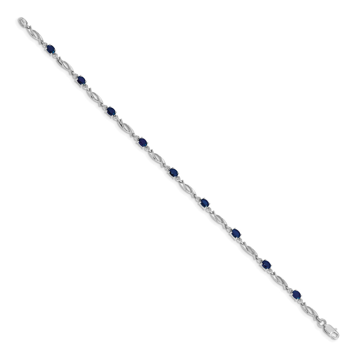 14k White Gold Diamond and Sapphire Bracelet-BM4476-SA-001-WA