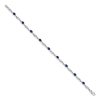 14k White Gold Diamond and Sapphire Bracelet-BM4476-SA-001-WA
