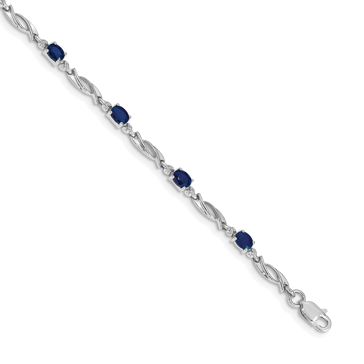 14k White Gold Diamond and Sapphire Bracelet-BM4476-SA-001-WA