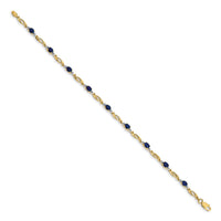 14k Diamond and Oval Sapphire Bracelet-BM4476-SA-001-YA
