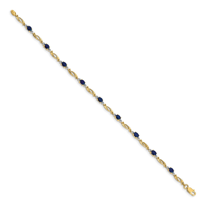 14k Diamond and Oval Sapphire Bracelet-BM4476-SA-001-YA