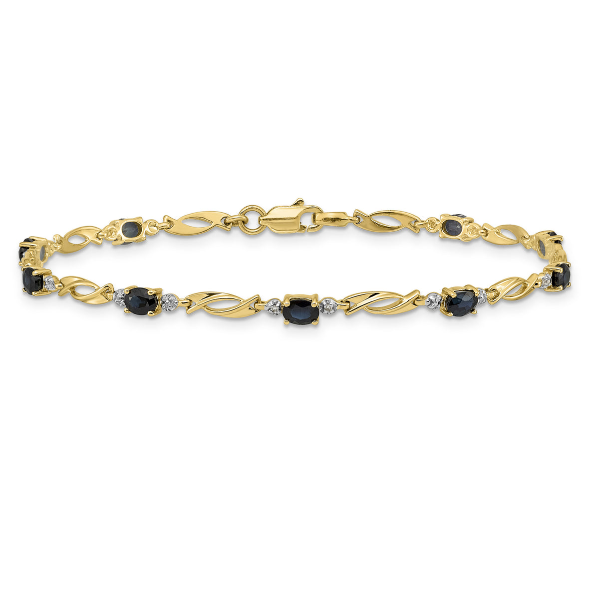 14k Diamond and Oval Sapphire Bracelet-BM4476-SA-001-YA