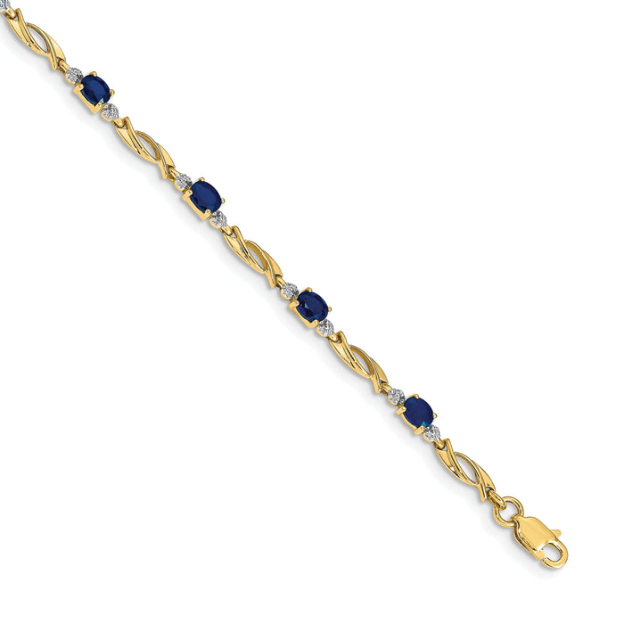 14k Diamond and Oval Sapphire Bracelet-BM4476-SA-001-YA
