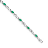 14k White Gold Diamond and Emerald Bracelet-BM4477-EM-001-WA