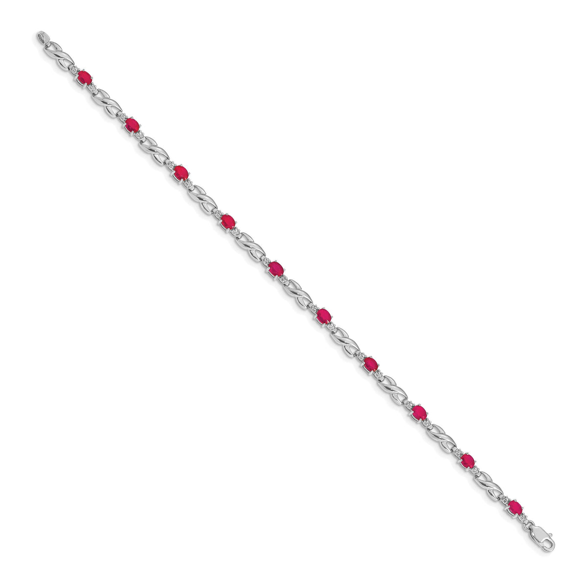 14k White Gold Diamond and Ruby Bracelet-BM4477-RU-001-WA