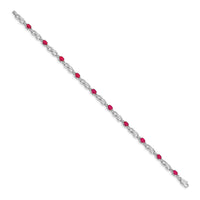 14k White Gold Diamond and Ruby Bracelet-BM4477-RU-001-WA