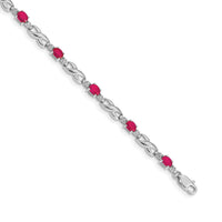 14k White Gold Diamond and Ruby Bracelet-BM4477-RU-001-WA