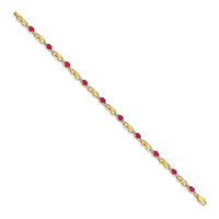 14k Diamond and Oval Ruby Bracelet-BM4477-RU-001-YA