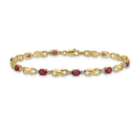 14k Diamond and Oval Ruby Bracelet-BM4477-RU-001-YA