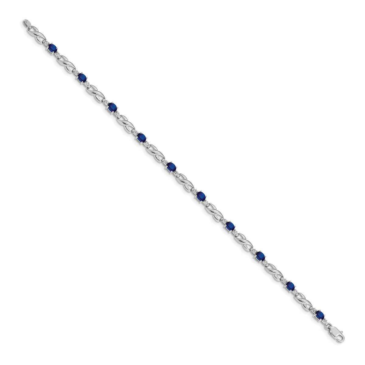 14k White Gold Diamond and Sapphire Bracelet-BM4477-SA-001-WA