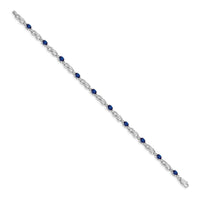 14k White Gold Diamond and Sapphire Bracelet-BM4477-SA-001-WA