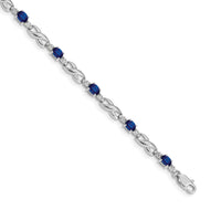 14k White Gold Diamond and Sapphire Bracelet-BM4477-SA-001-WA