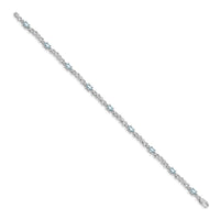14k White Gold Diamond and Aquamarine Bracelet-BM4478-AQ-001-WA