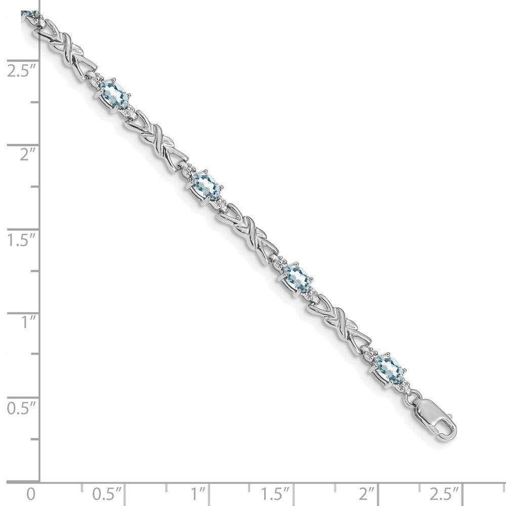 14k White Gold Diamond and Aquamarine Bracelet-BM4478-AQ-001-WA