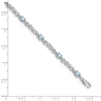 14k White Gold Diamond and Aquamarine Bracelet-BM4478-AQ-001-WA