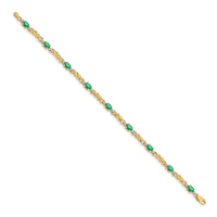 14k Diamond and Oval Emerald Bracelet-BM4478-EM-001-YA