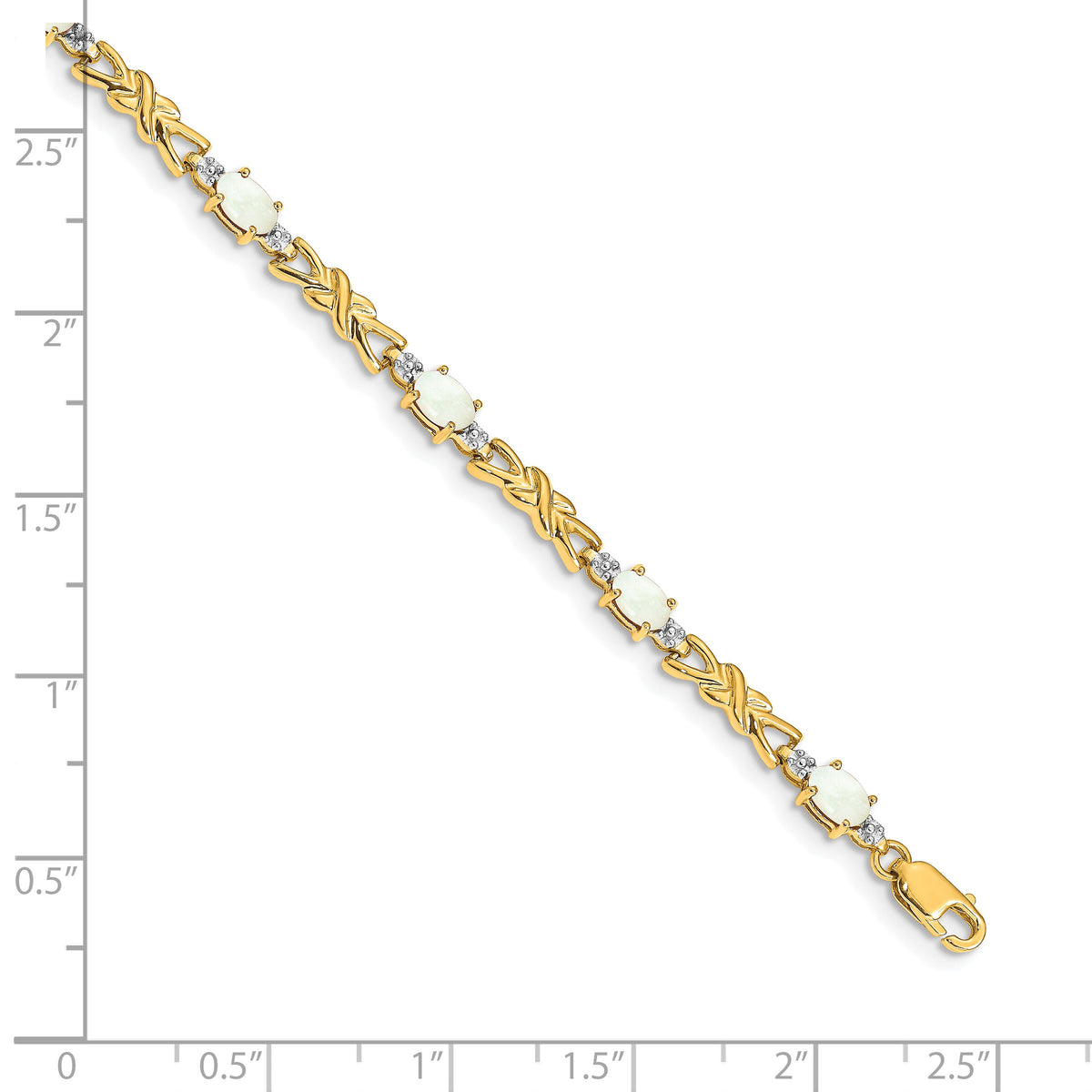 14k Diamond and Oval Opal Bracelet-BM4478-OP-001-YA