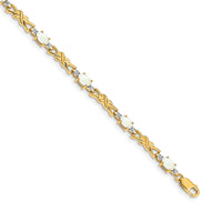 14k Diamond and Oval Opal Bracelet-BM4478-OP-001-YA