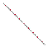 14k White Gold Diamond and Ruby Bracelet-BM4478-RU-001-WA