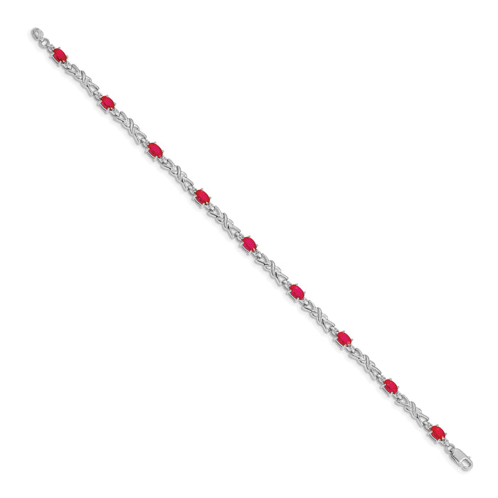 14k White Gold Diamond and Ruby Bracelet-BM4478-RU-001-WA