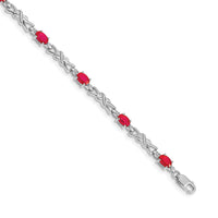 14k White Gold Diamond and Ruby Bracelet-BM4478-RU-001-WA