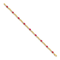 14k Diamond and Oval Ruby Bracelet-BM4478-RU-001-YA