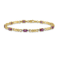 14k Diamond and Oval Ruby Bracelet-BM4478-RU-001-YA